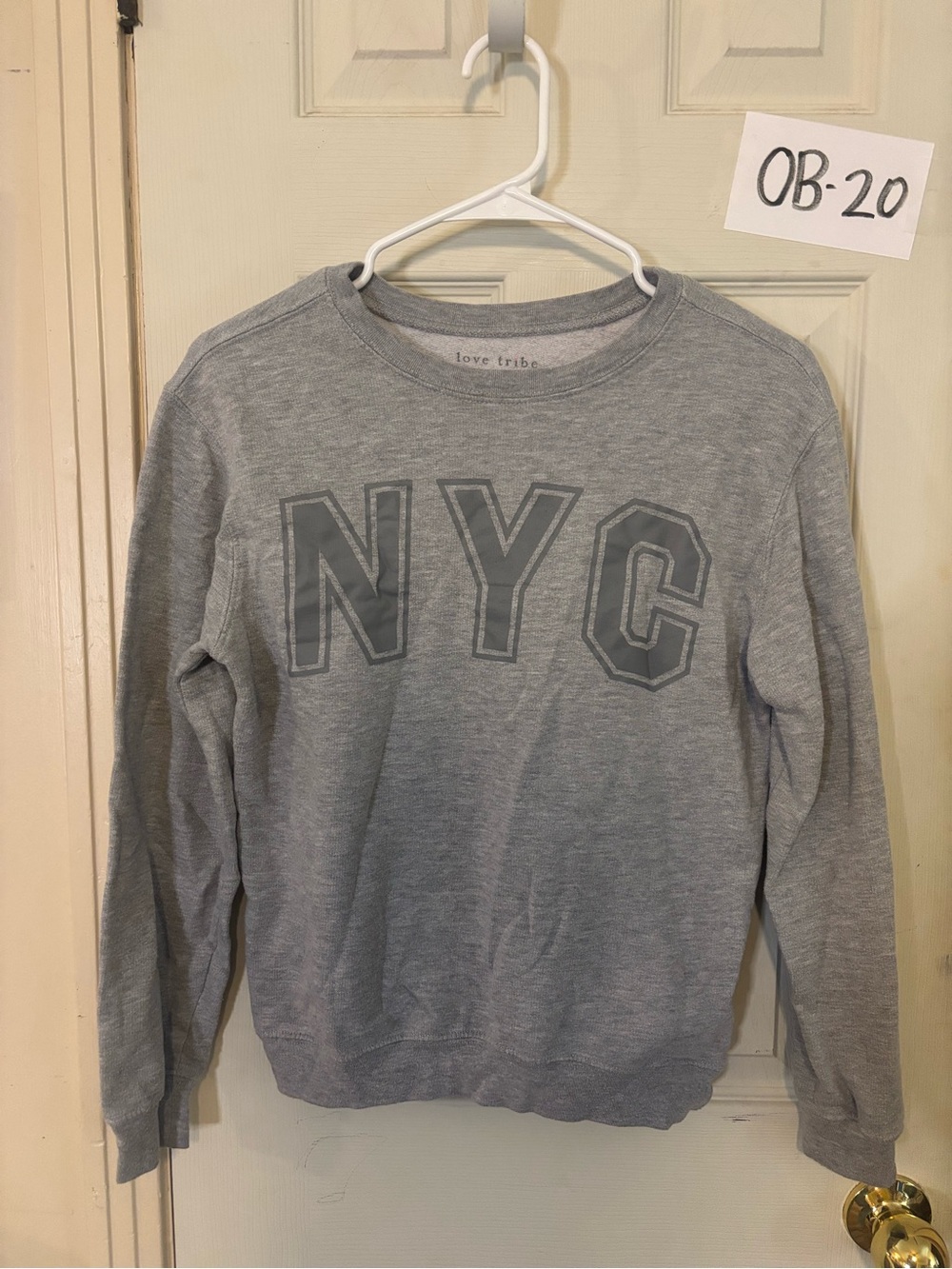 Love Tribe Gray NYC Crewneck Sweatshirt